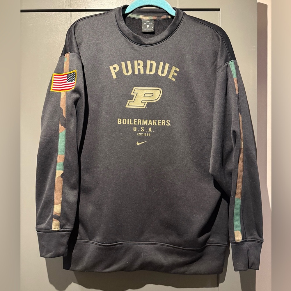 Nike Black Purdue Military Appreciation Crewneck Sweater
